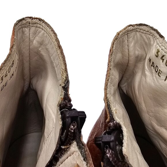 Exotic Fennix Italy Hornback Crocodile Ostrich Brown sz 9 Chelsea Dress Zip Boot - Picture 16 of 16